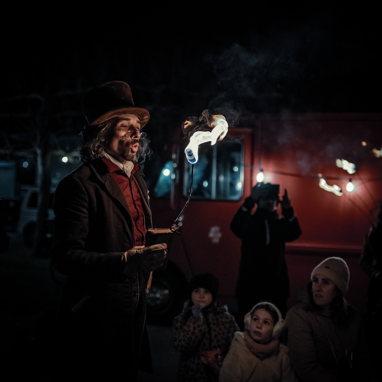 Winter straat theater